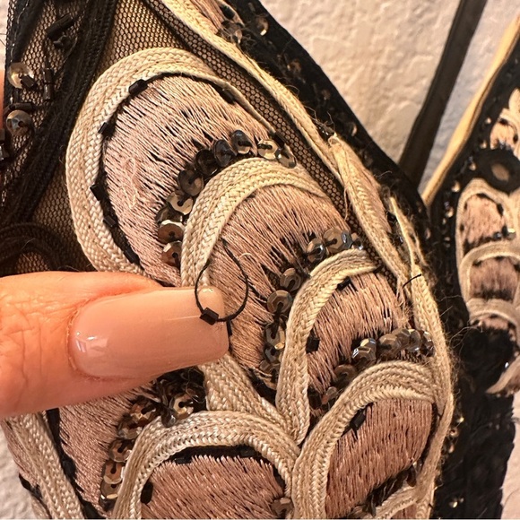 Sue Wong Nocturne Black Beaded Embroidered Maxi Gown Dress Size 4 Formal Prom - Picture 3 of 16